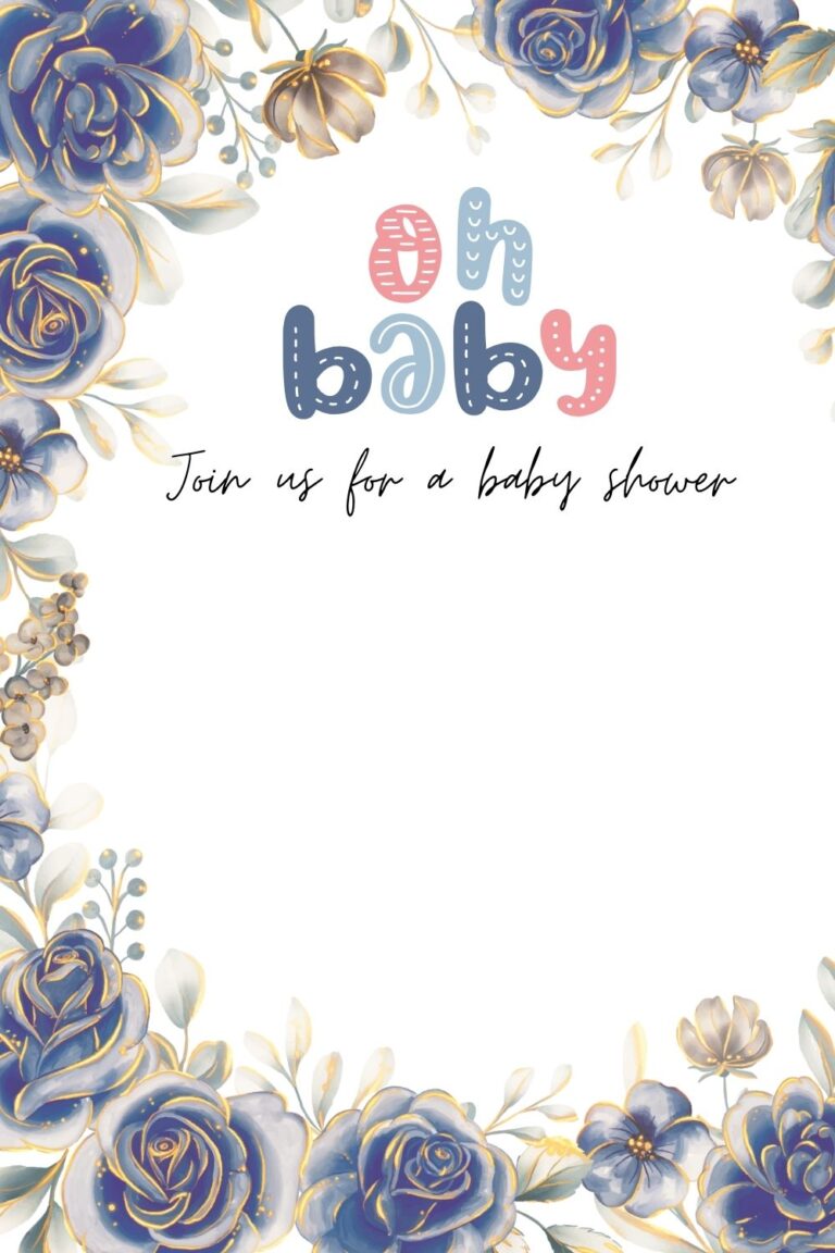 Printable Blank Baby Shower Invitation Templates [PDF Included