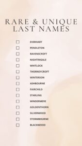Printable List Of Unique Last Names [PDF Included] - Printables Hub