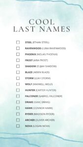 Printable List Of Unique Last Names [PDF Included] - Printables Hub