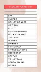 Free Printable Charades Word Lists for Kids &amp; Adults [PDF] - Printables Hub