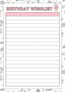 Printable Birthday Wishlist Templates - Printables Hub