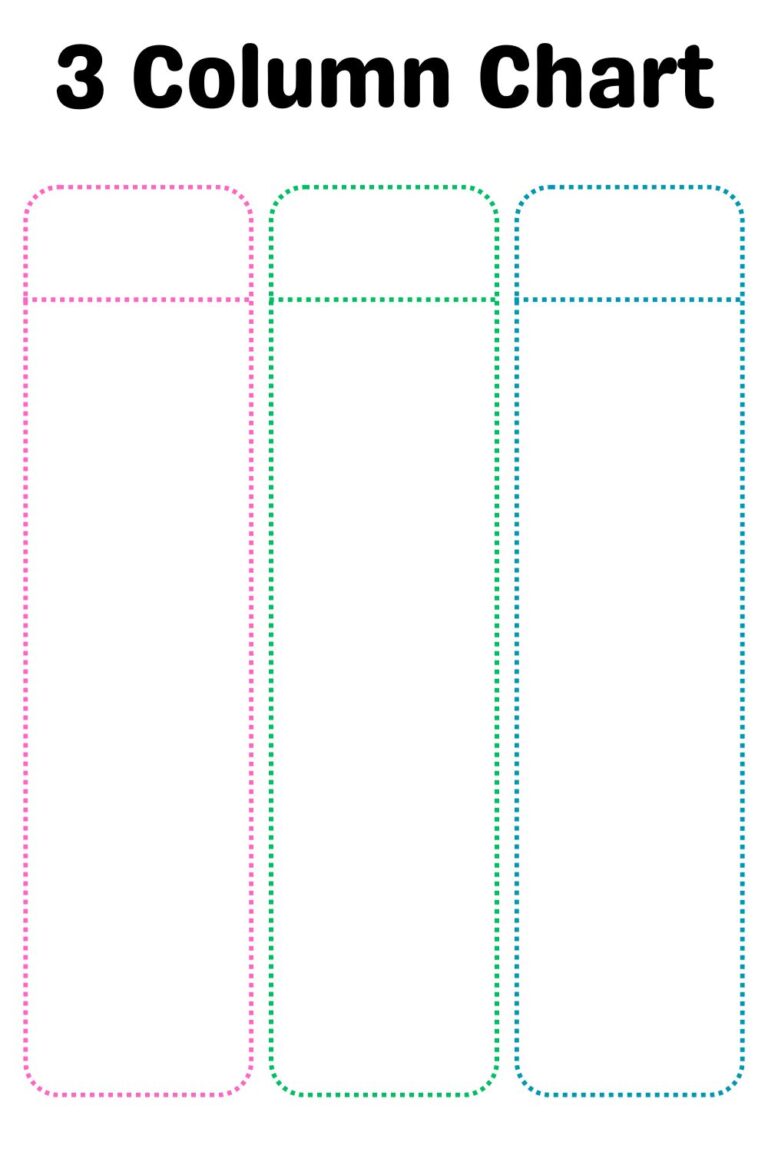 Free Printable 3-Column Chart Templates [PDF Included] - Printables Hub