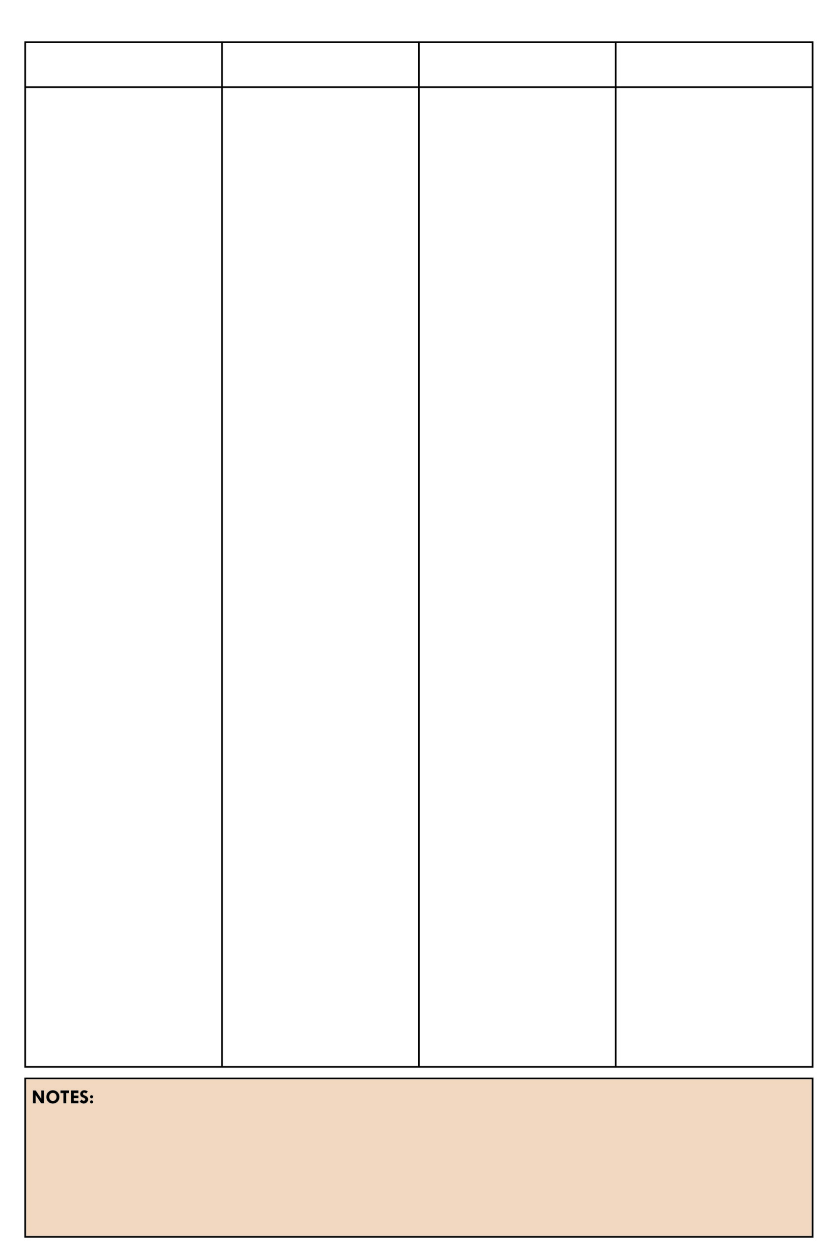 Blank Printable Column Forms Printable Forms Free Online
