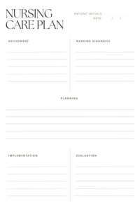 Free Printable Blank Nursing Care Plan Templates [PDF Included ...