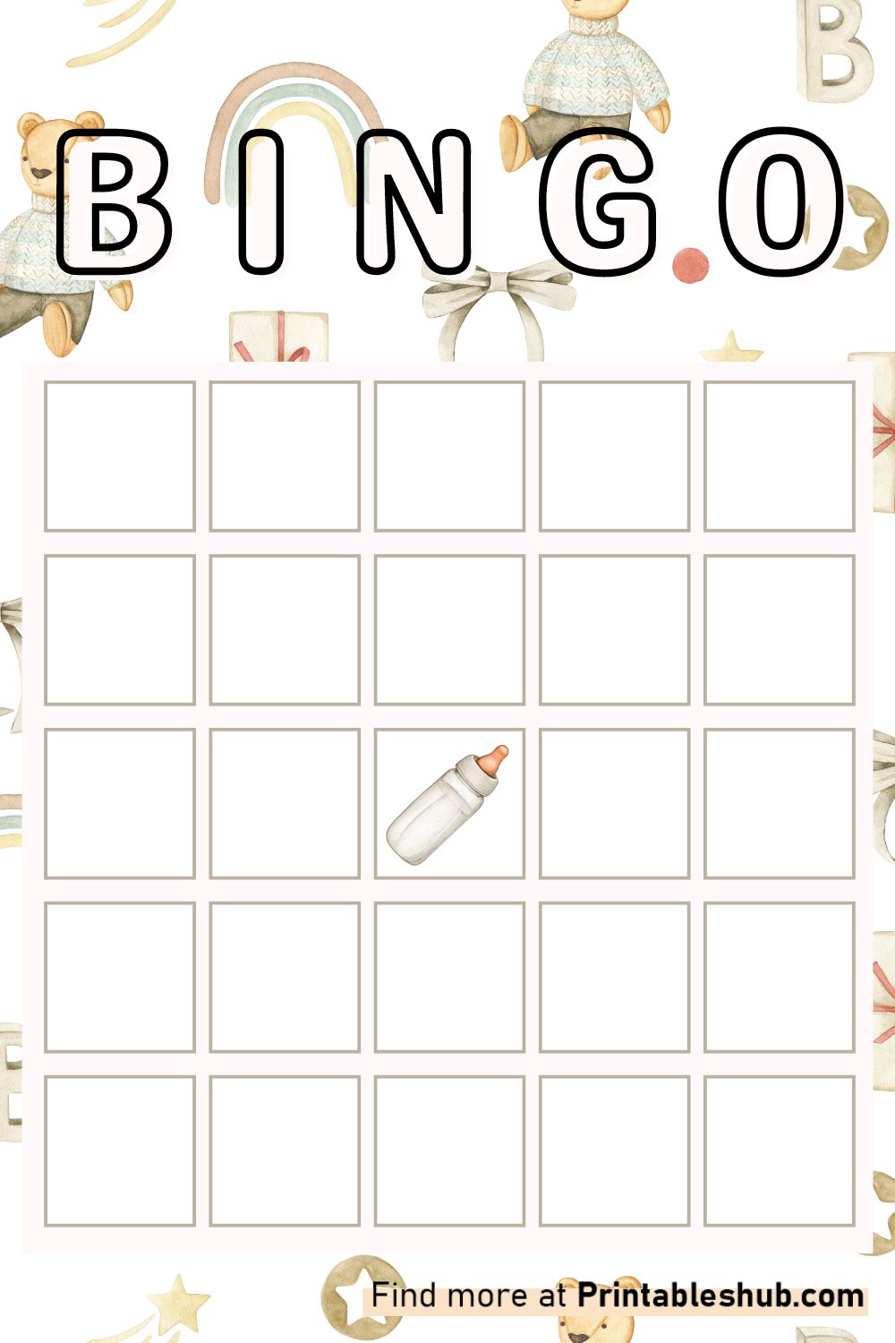 Printable Blank Baby Shower Bingo Templates [PDF Included] - Printables Hub