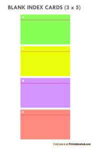 Printable Blank Index Cards {3x5, 4x6, 5x7, 5x8} Templates With PDF ...