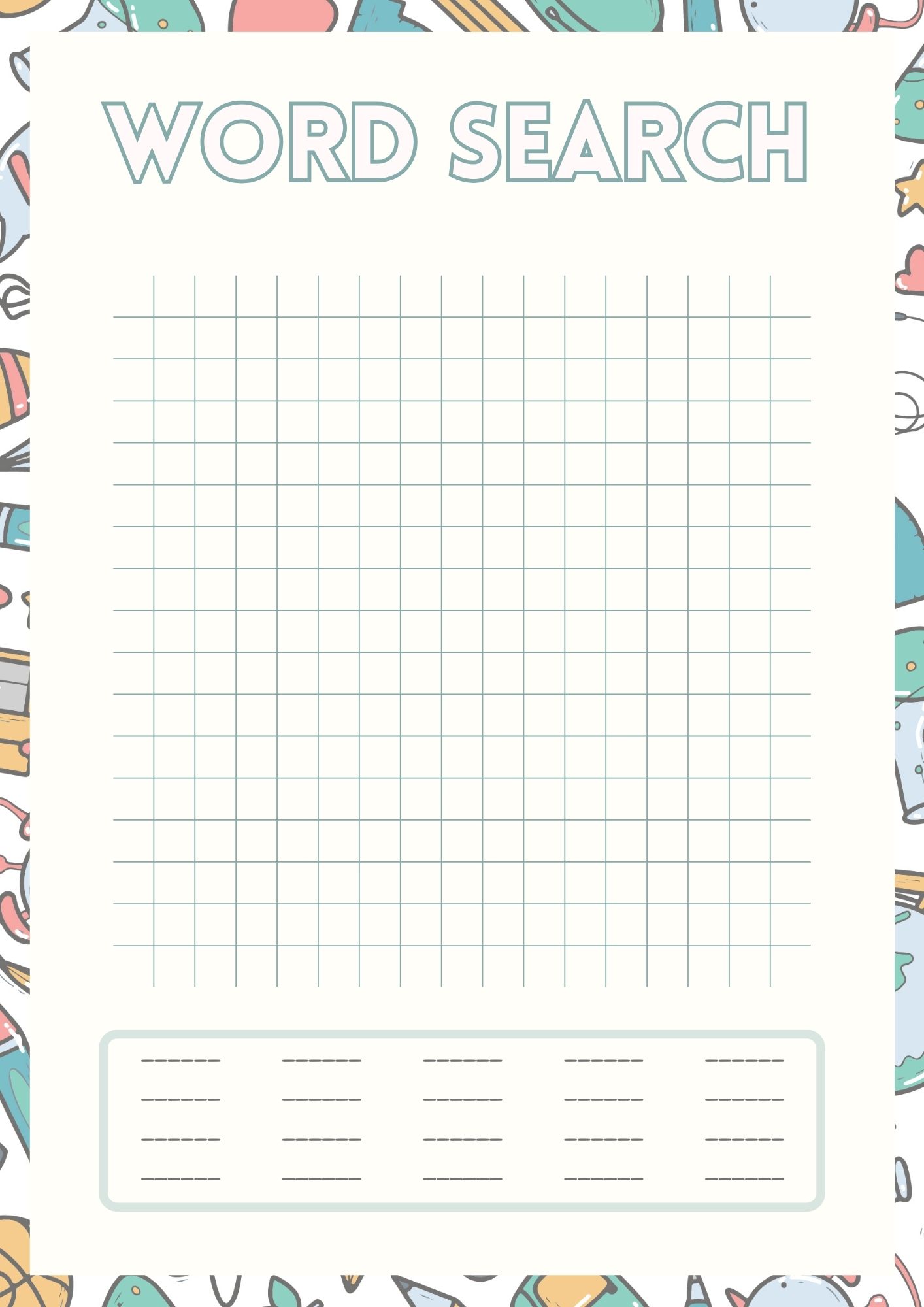 Premade Printable Word Searches Premade Printable Word Searches
