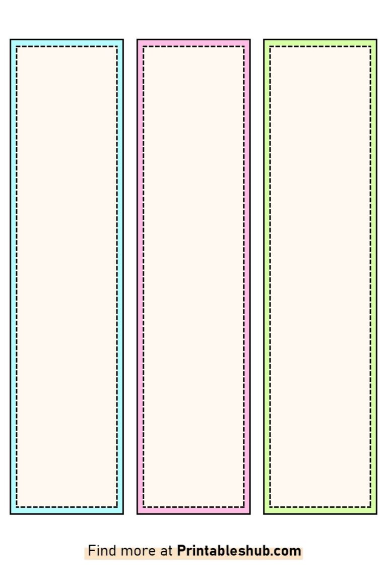 Free Printable Blank Bookmark Templates [PDF Included] - Printables Hub