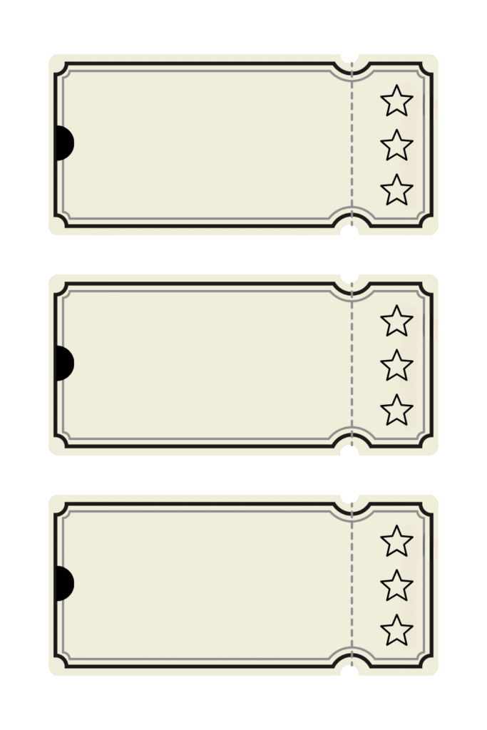Blank Ticket Designs Template