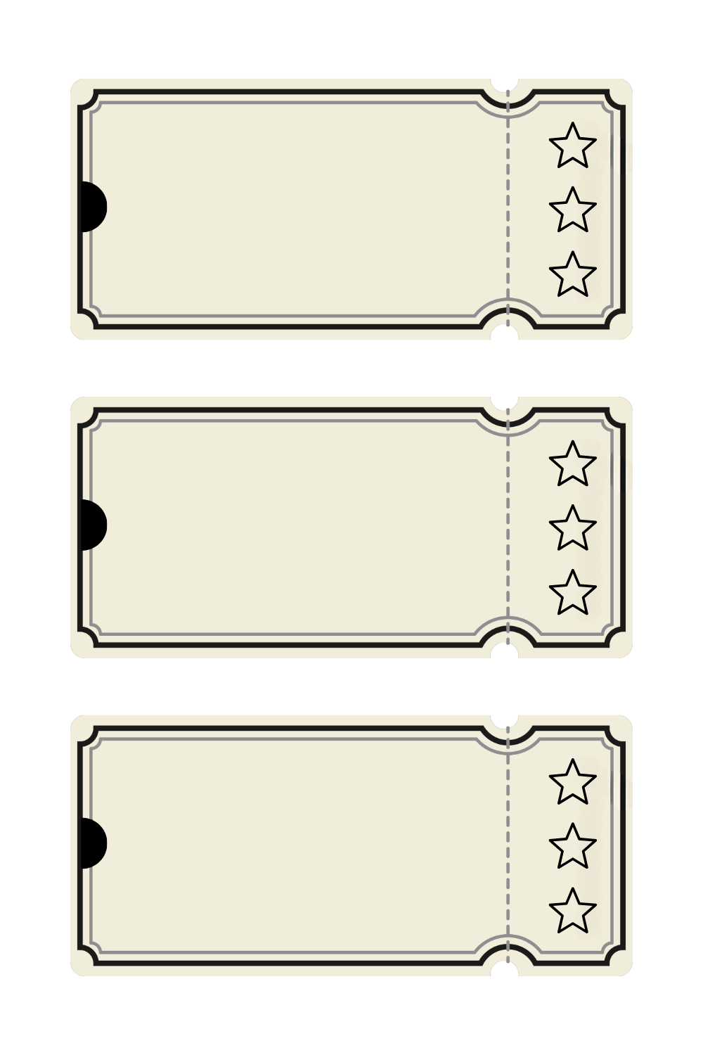 Free Printable Blank Ticket Design Templates [PDF Included