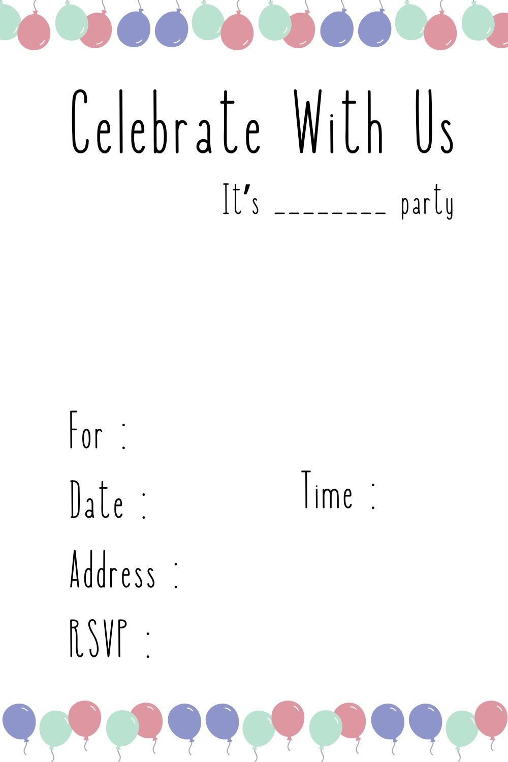 Printable Invitation Tempplate