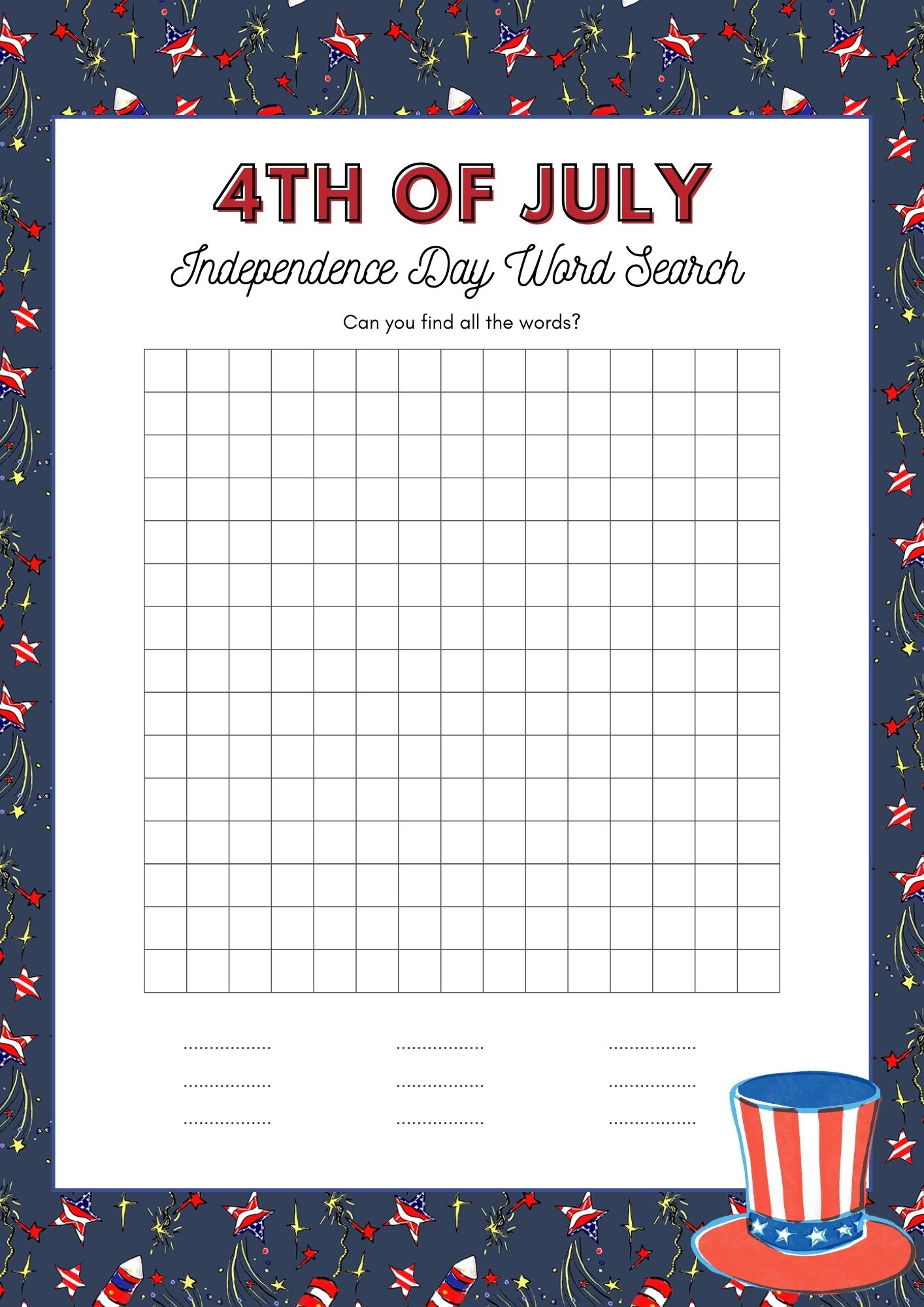 Free printable blank word search templates pdf included printables hub