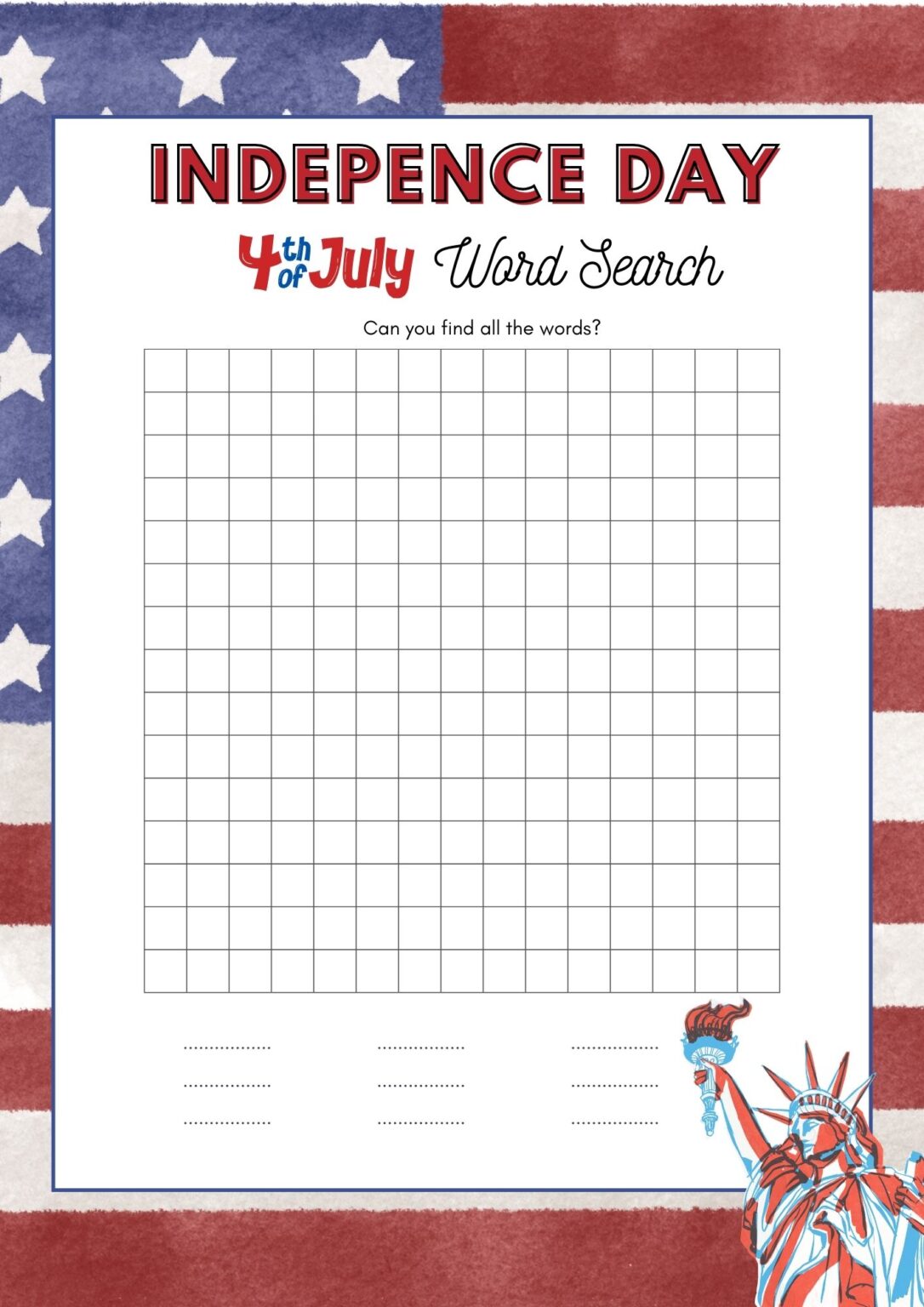 Free printable blank word search templates pdf included printables hub