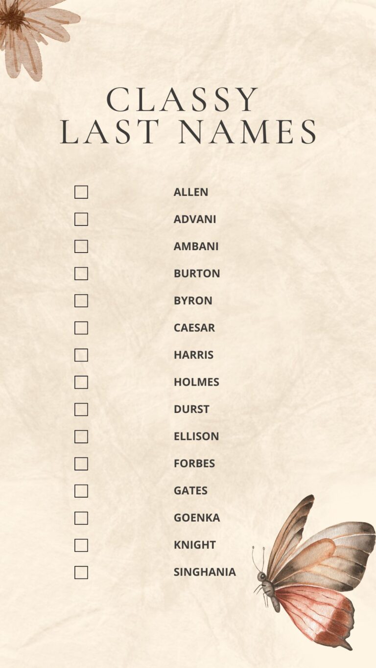 Printable List Of Unique Last Names [PDF Included] - Printables Hub