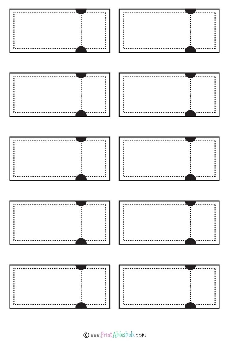 Free Printable Blank Ticket Design Templates PDF Included Free Printable Blank Ticket Design Templates PDF Included
