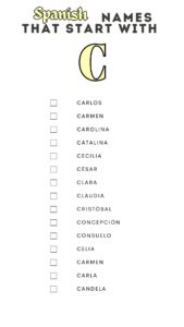 Printable lists of Names that start with 'C' - Printables Hub