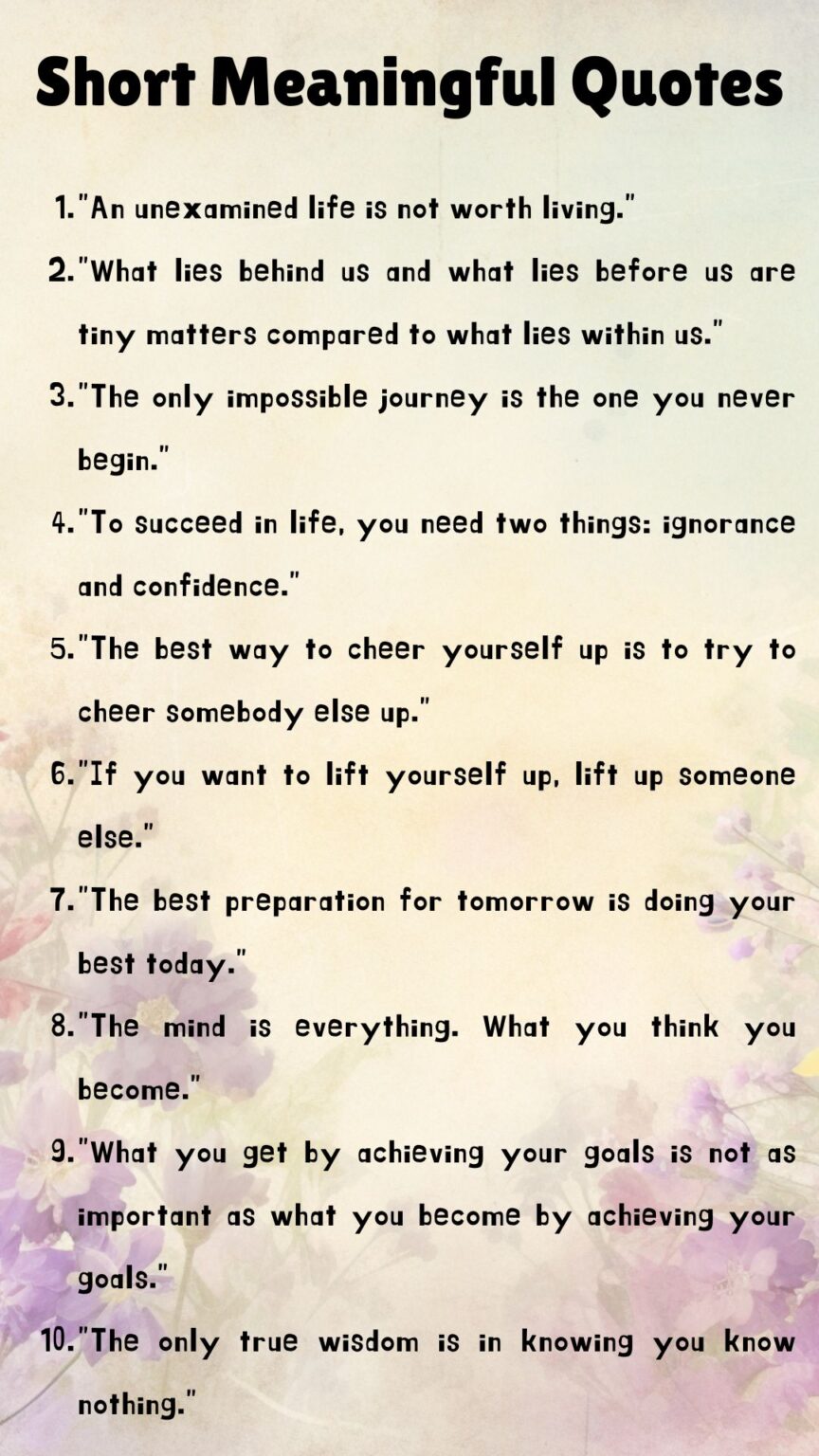 Printable Lists of Short Meaningful Quotes - Printables Hub