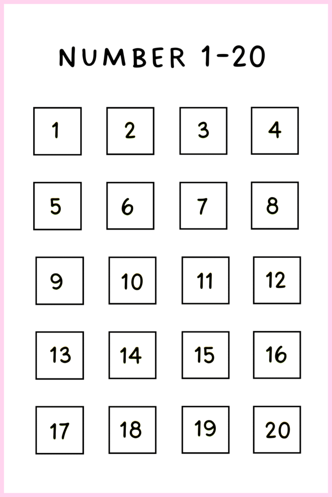 Printable Number Charts 1-20 [PDF Included]