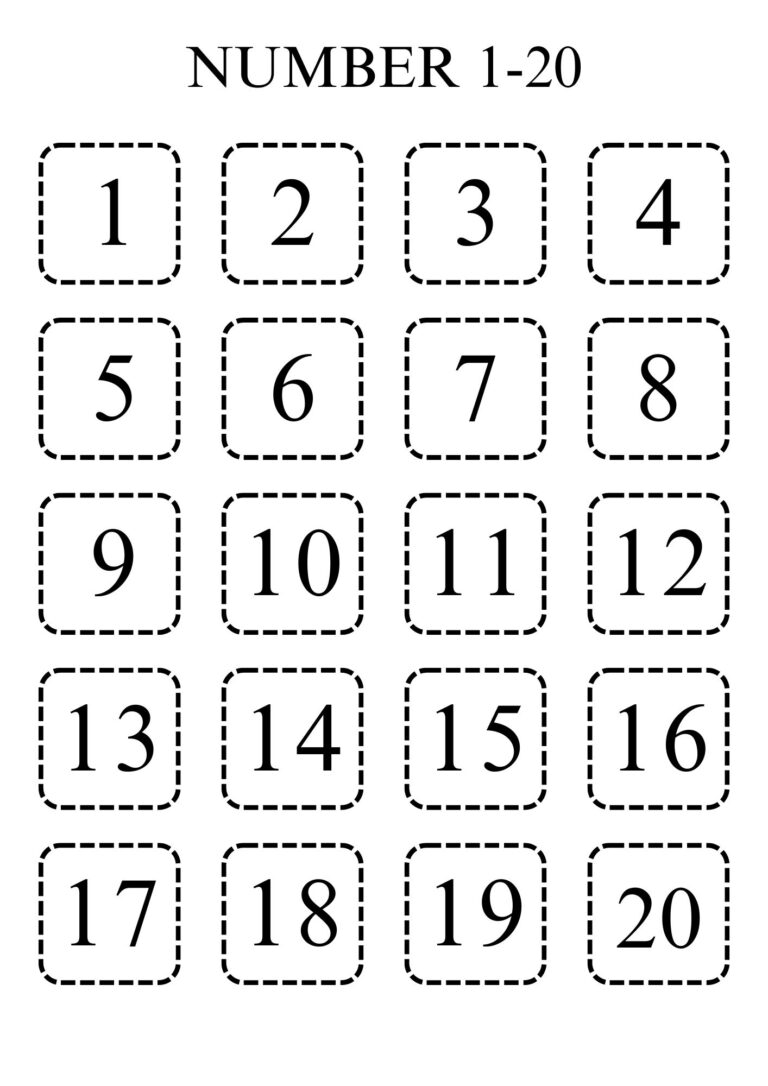Printing Numbers 1 20 Printing Numbers 1 20