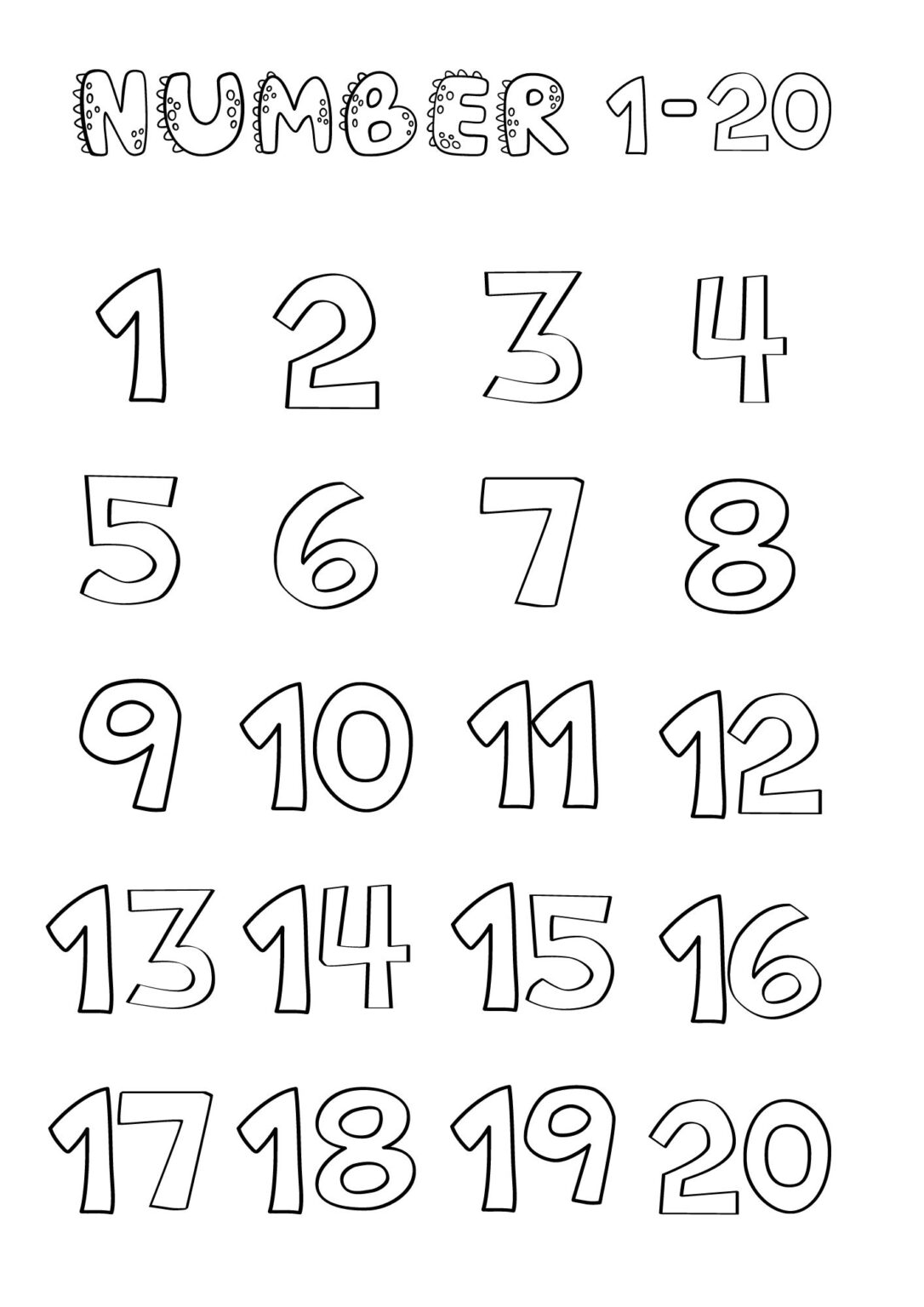 Printable Number Charts 1-20 [PDF Included] - Printables Hub