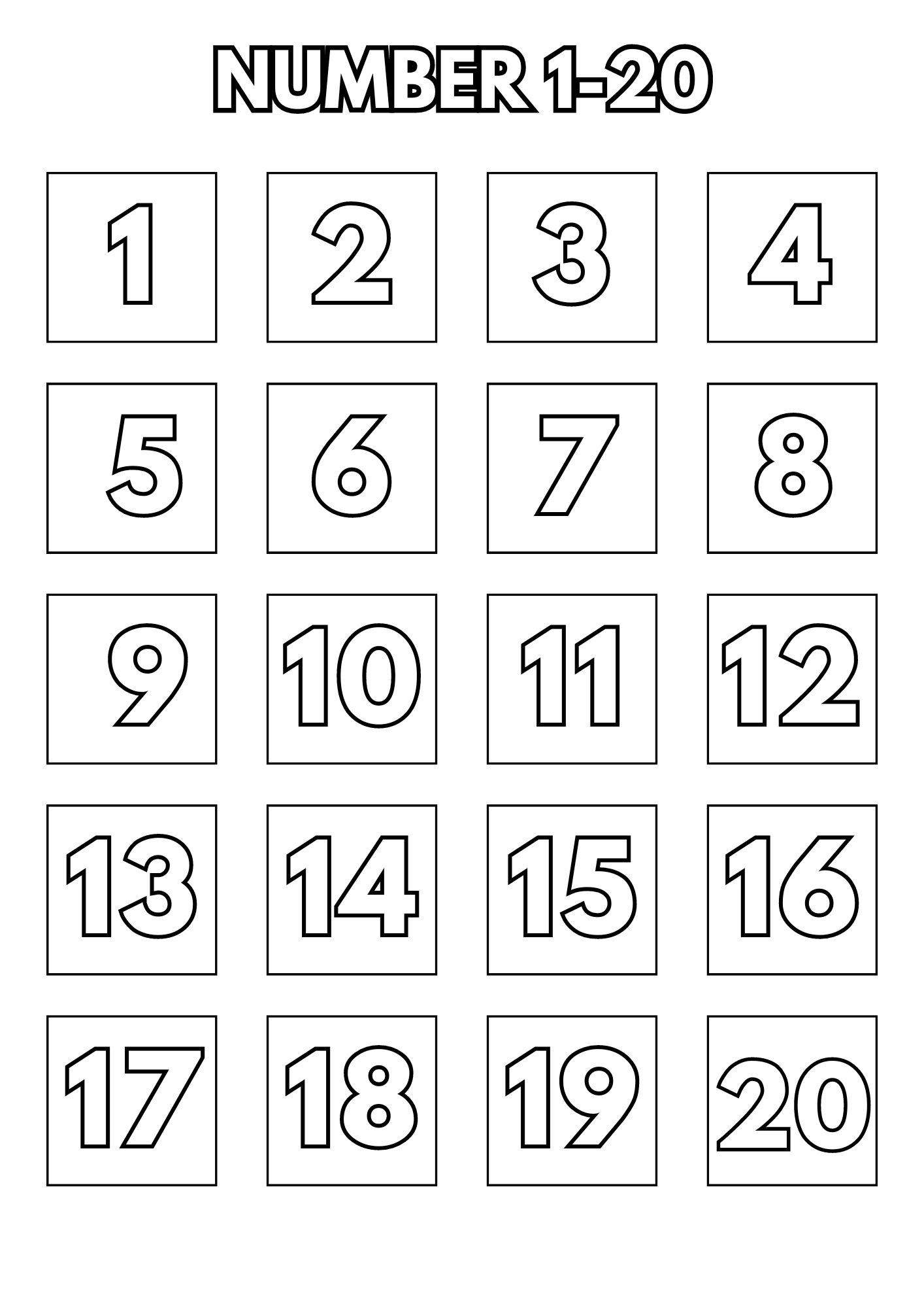 Printable Number Charts 1-20 [PDF Included] - Printables Hub for Free Printable Number Posters 1 10 Pdf
