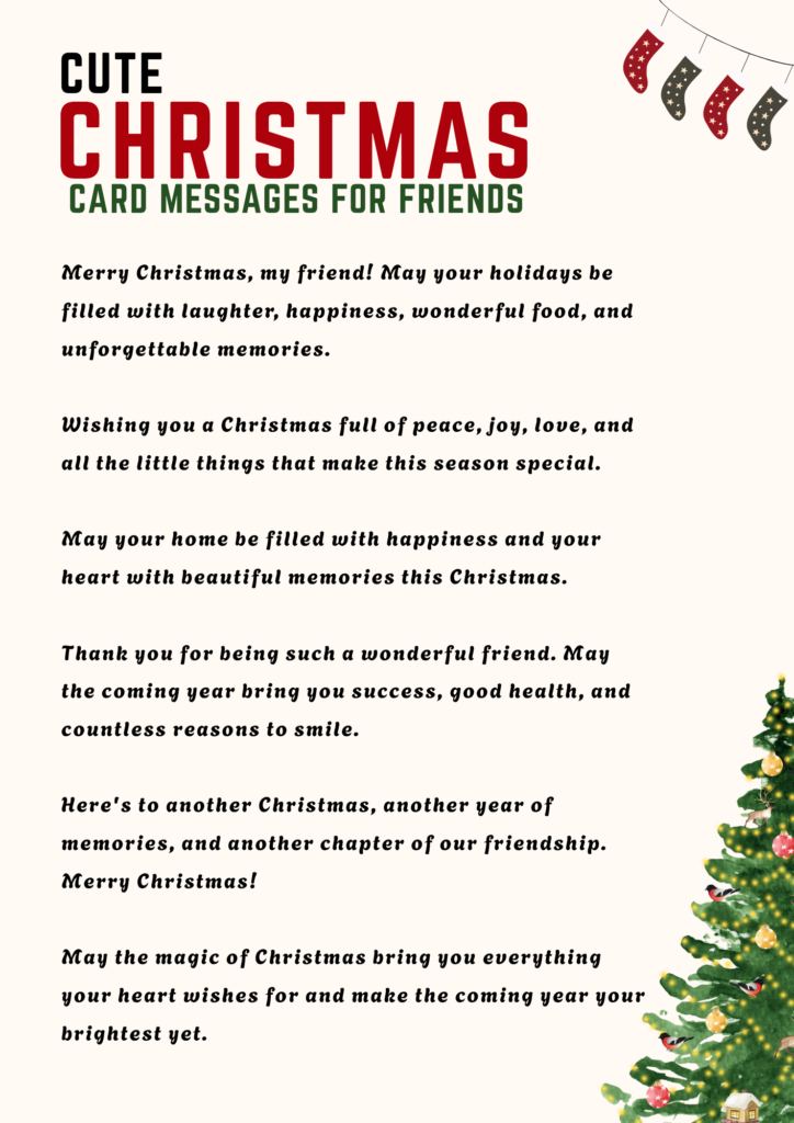 Printable Christmas Messages For Cards