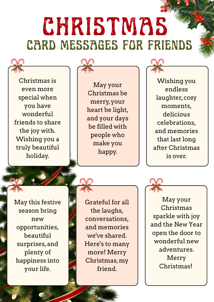 Printable Christmas Messages For Cards