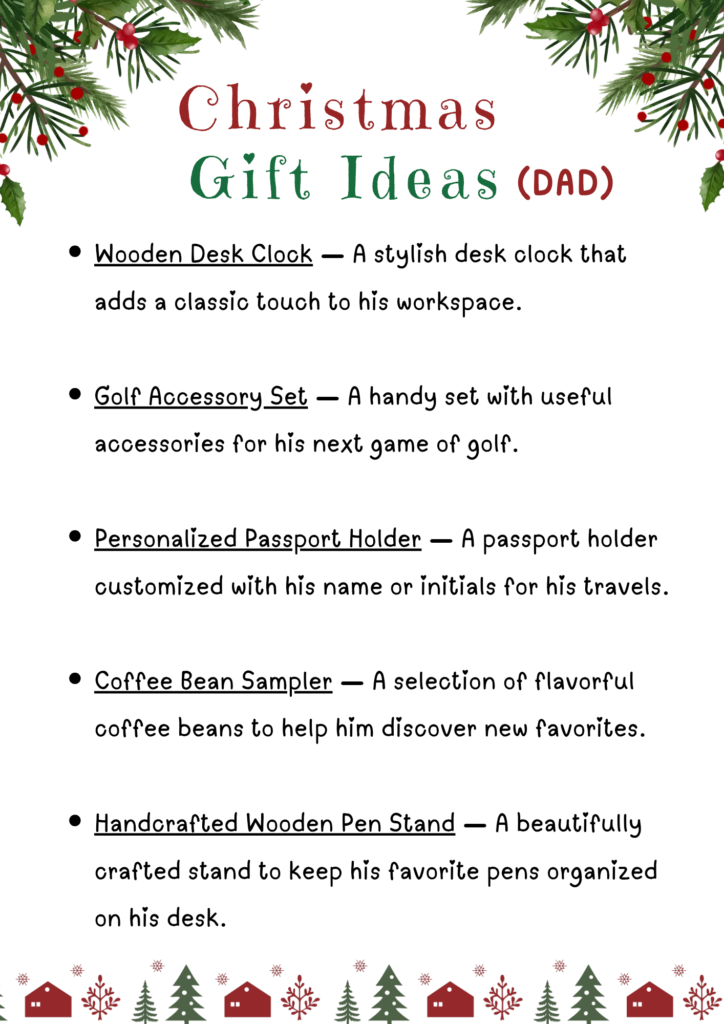 Printable Lists Of Christmas Gift Ideas