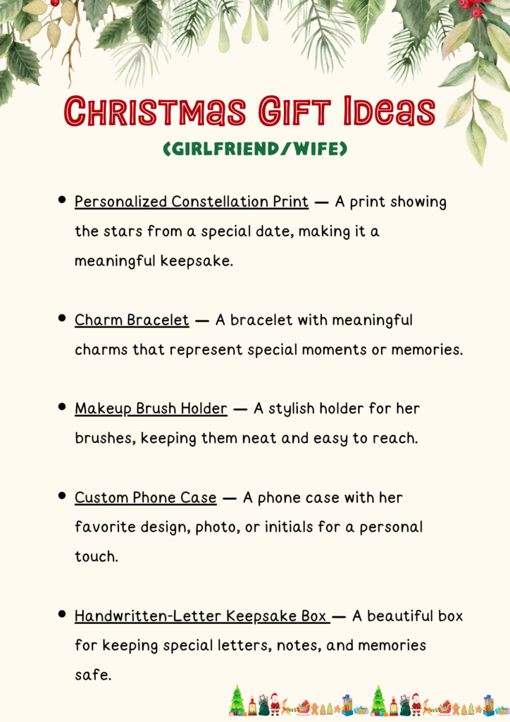 Printable Lists Of Christmas Gift Ideas