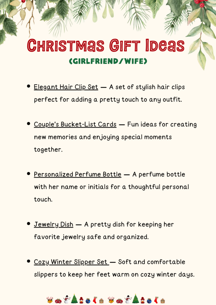 Printable Lists Of Christmas Gift Ideas