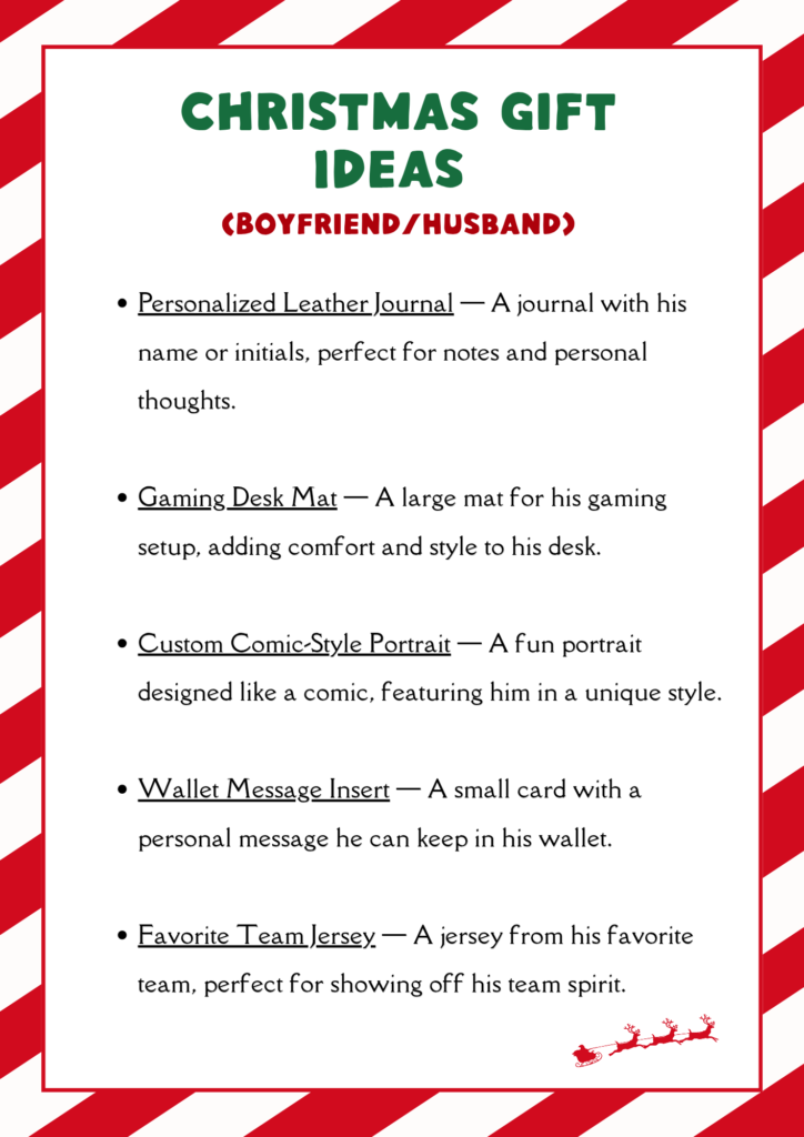 Printable Lists Of Christmas Gift Ideas