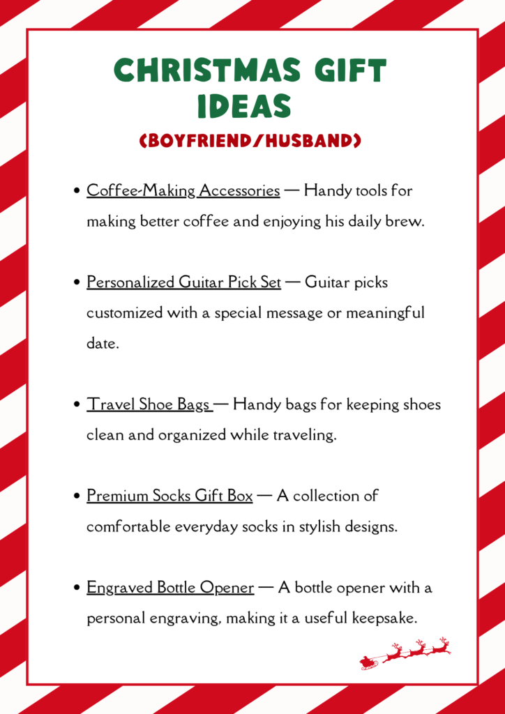 Printable Lists Of Christmas Gift Ideas