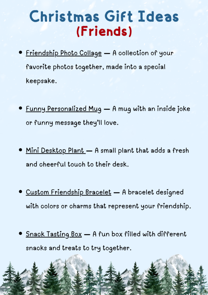 Printable Lists Of Christmas Gift Ideas