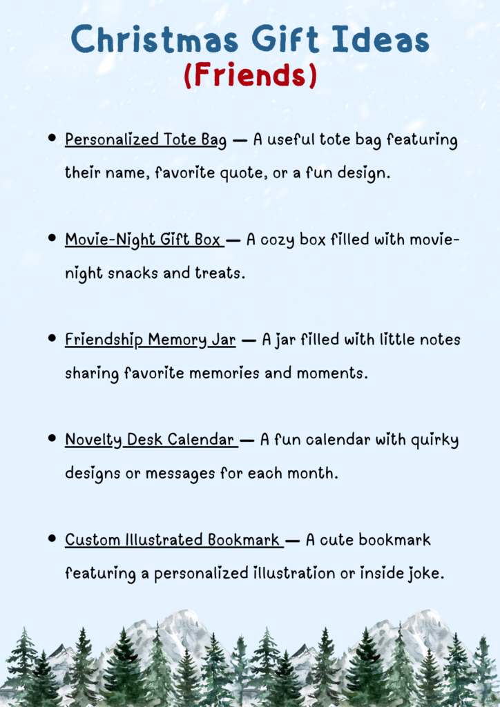 Printable Lists Of Christmas Gift Ideas