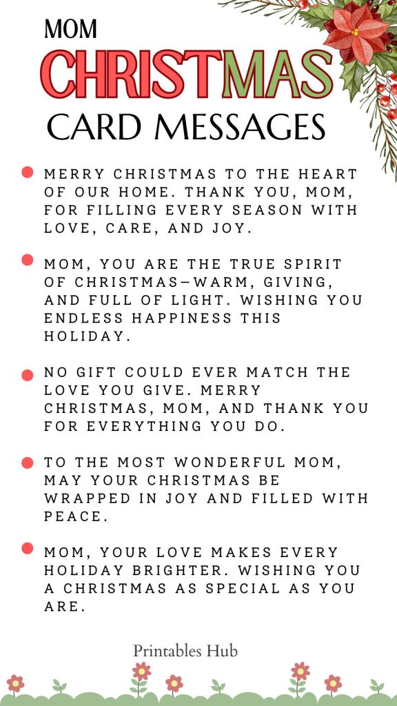 Printable Christmas Messages For Cards 