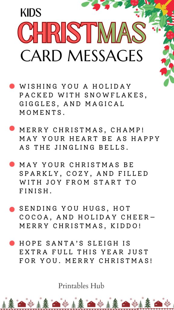 Printable Christmas Messages For Cards 