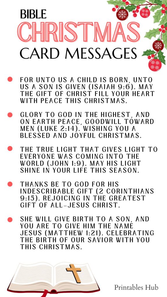 Printable Christmas Messages For Cards 