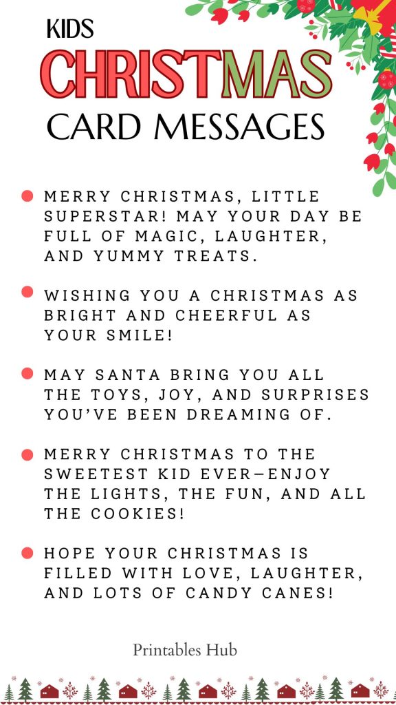 Printable Christmas Messages For Cards 