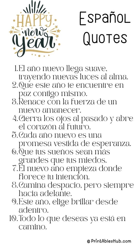 Printable Lists of New Year Quotes