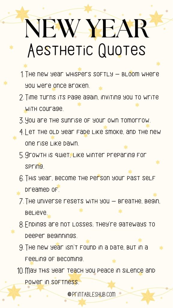 Printable Lists of New Year Quotes