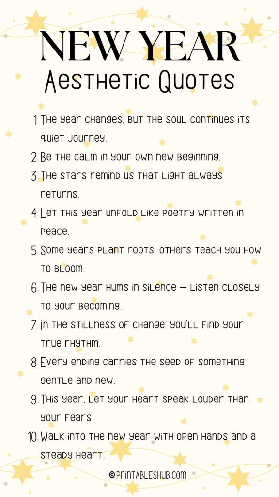 Printable Lists of New Year Quotes