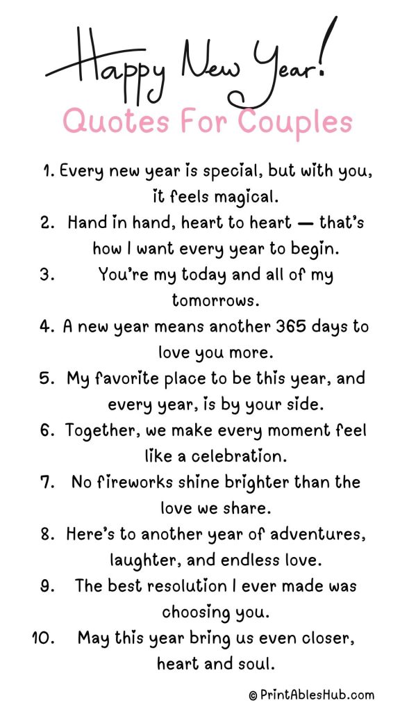 Printable Lists of New Year Quotes