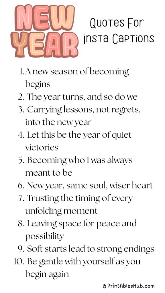 Printable Lists of New Year Quotes