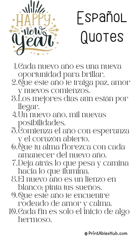 Printable Lists of New Year Quotes