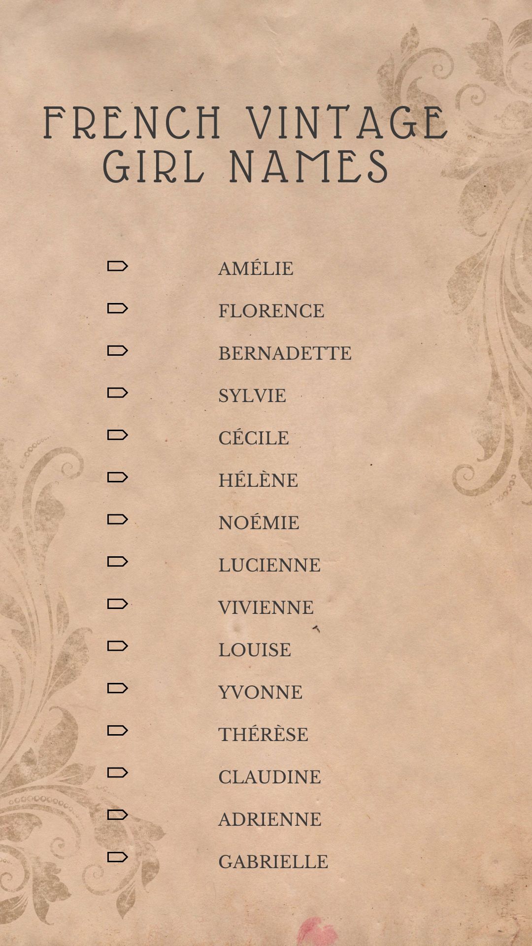Printable Lists of Vintage Girl Names - Printables Hub