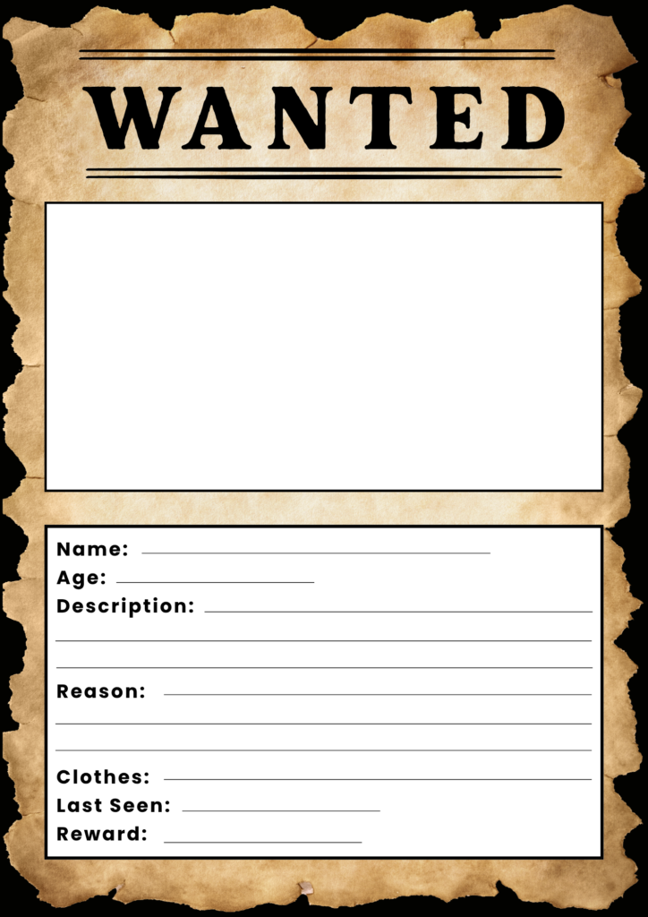 Printable Blank Wanted Poster Template