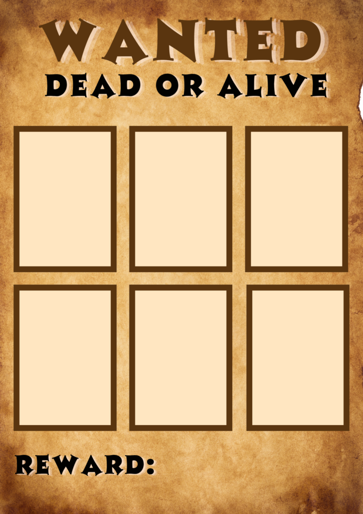 Printable Blank Wanted Poster Template