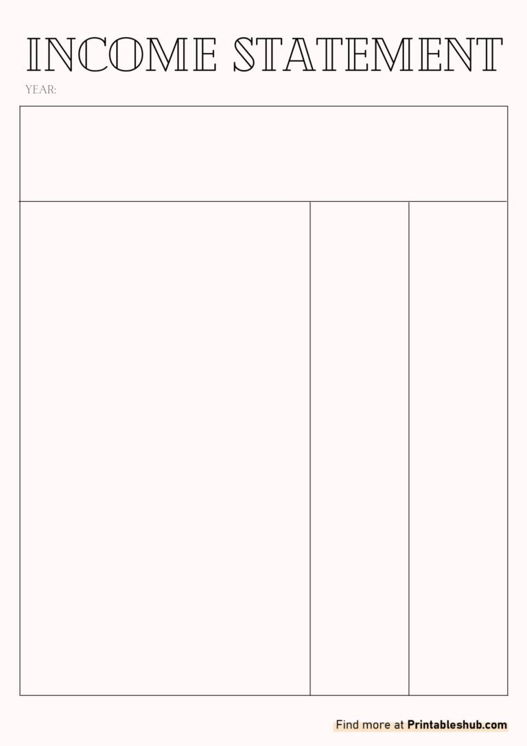 Printable Blank Income Statement Templates - Printables Hub
