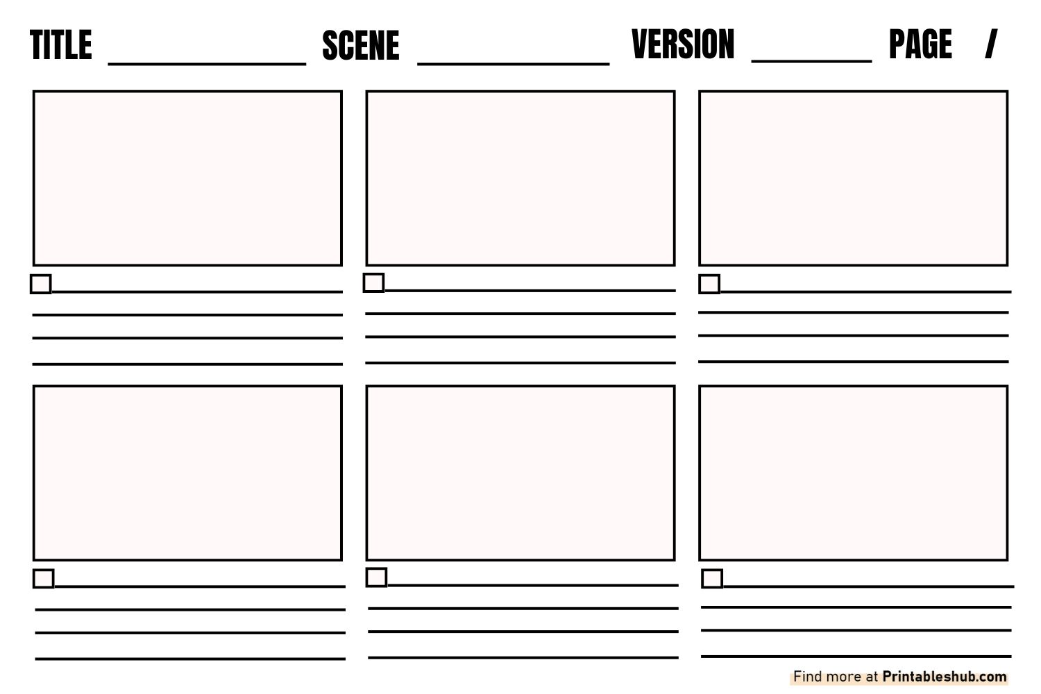 Printable Blank Storyboard Templates - Blank Storyboard Template 2 