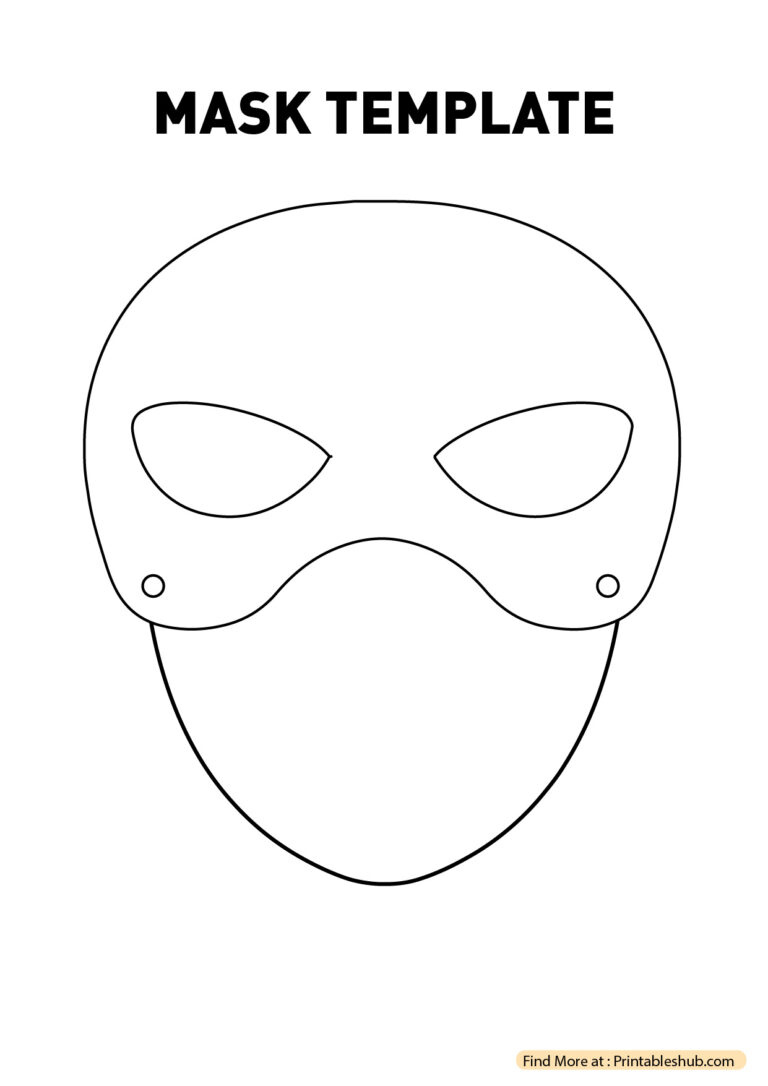 Printable Blank Mask Templates - Mask 2 768x1086